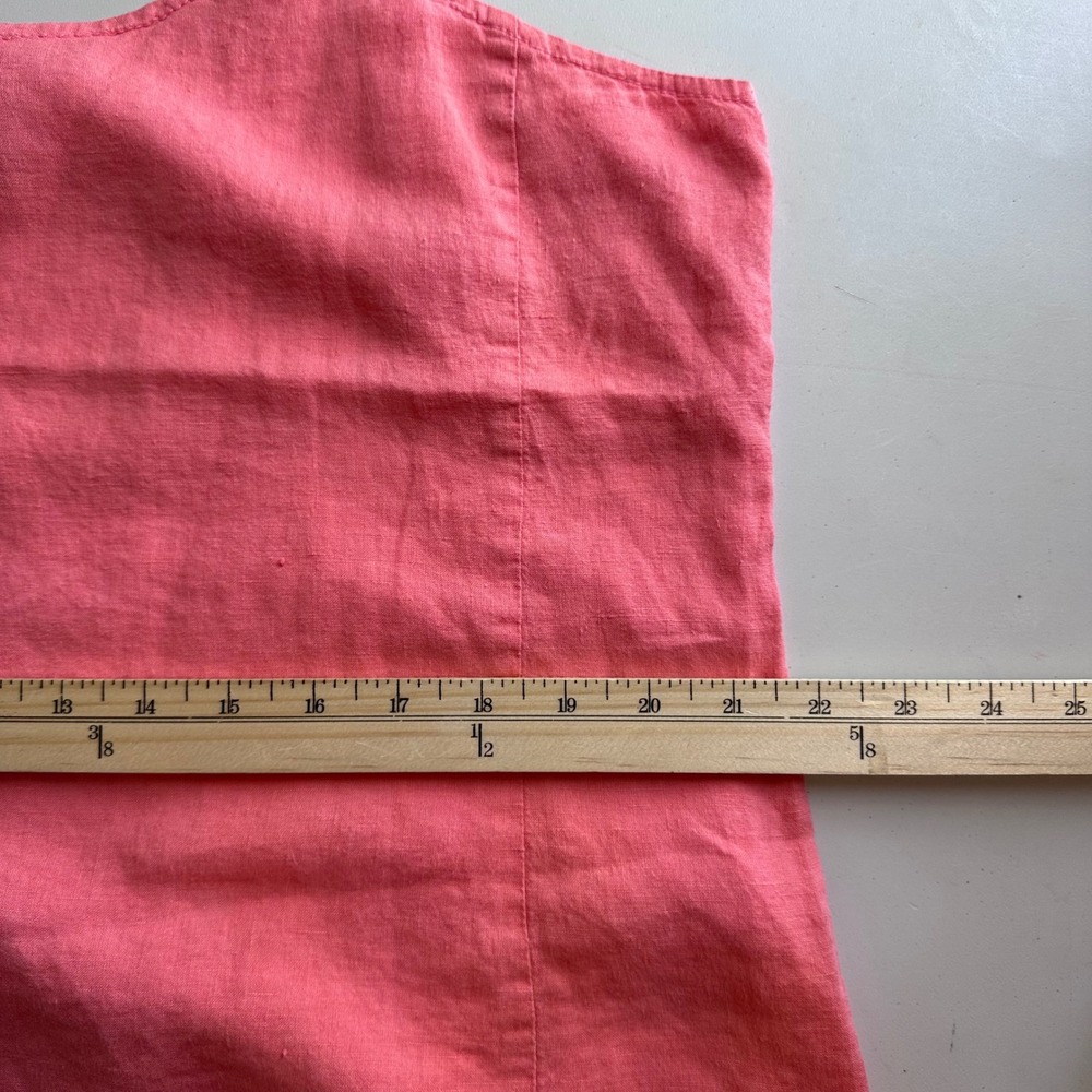 Eileen Fisher Pink 100% Irish Linen Tank Top Shell Women Sz L Scoop Neck Lined - Picture 11 of 13